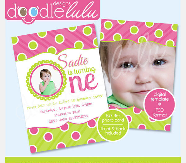 First Birthday Card Templates First Birthday Card Templates