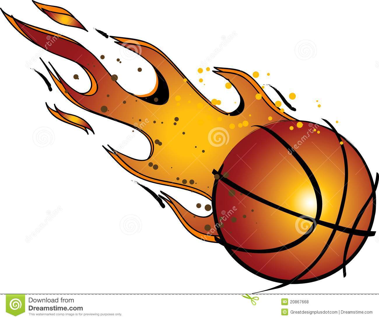 Flaming Basketball Clip Art Free
