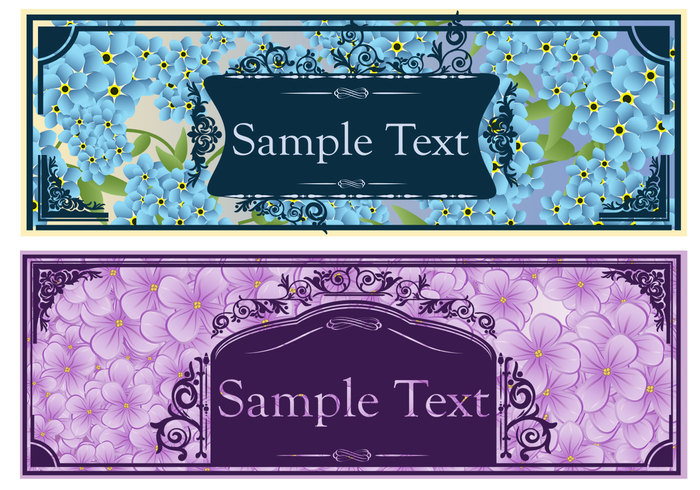 Floral Vintage Banner Vector