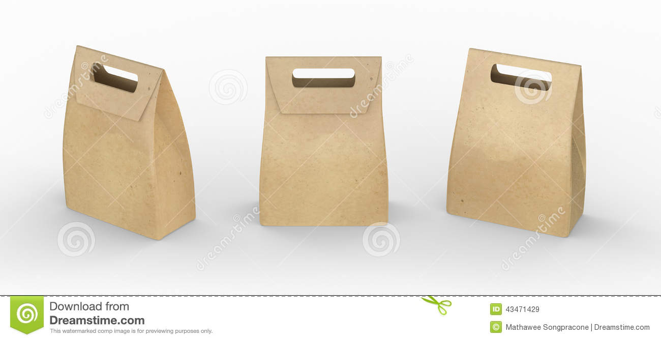 Folded Paper Bag with Handles