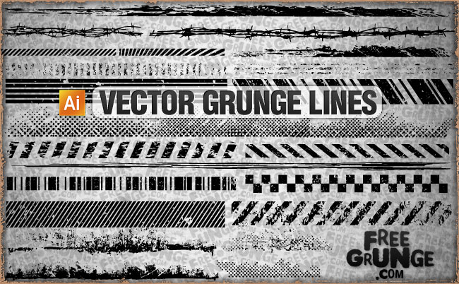 12 Grunge Line Vector Images