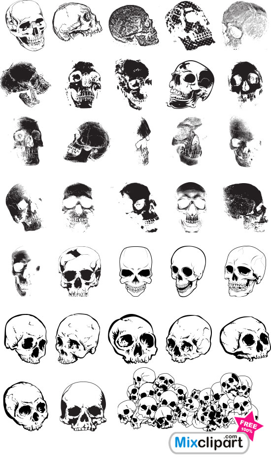 Free Skulls Photoshop Brushes
