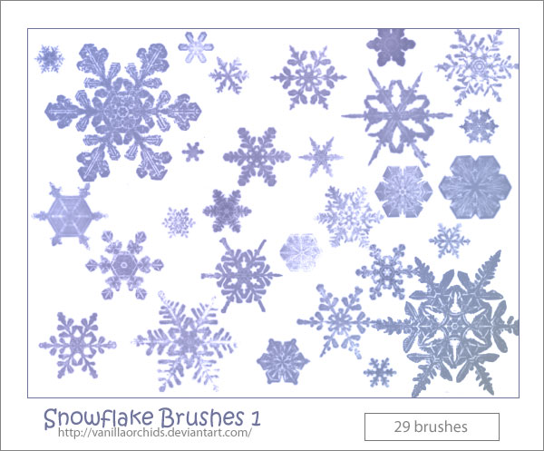 Free Snow Flakes Photoshop Brush