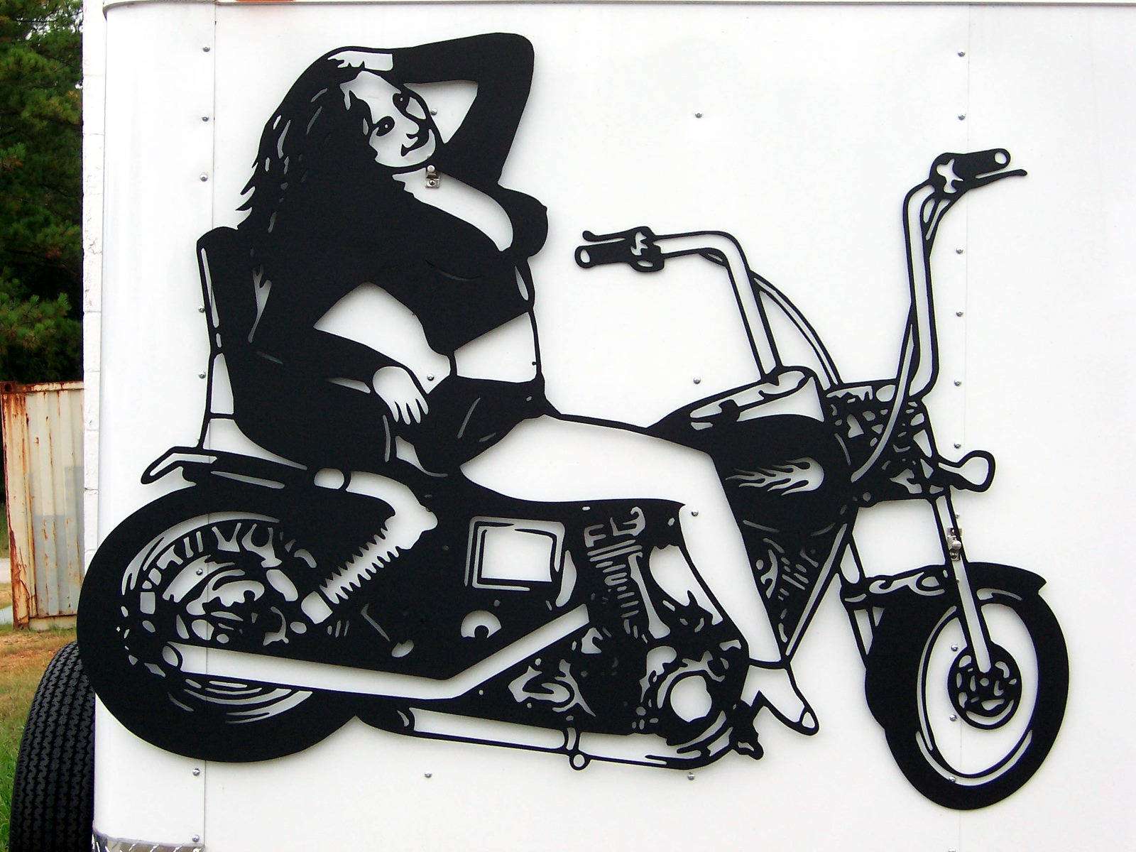 Girl Motorcycle Biker Clip Art