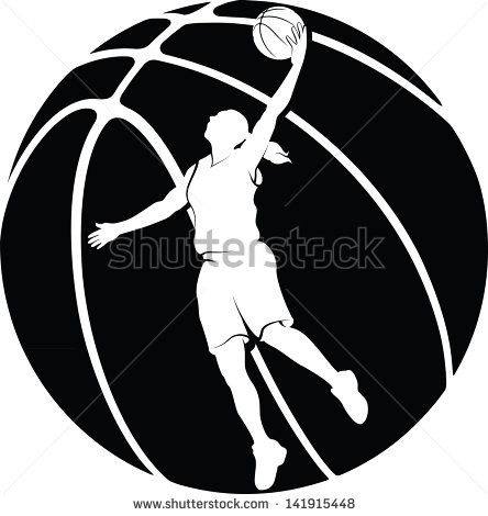 9 Girls Basketball Silhouette Vector Images