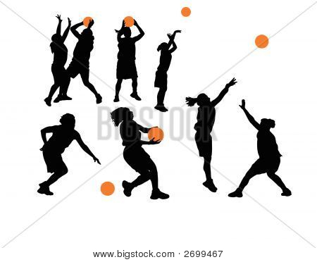 Girls Basketball Silhouette