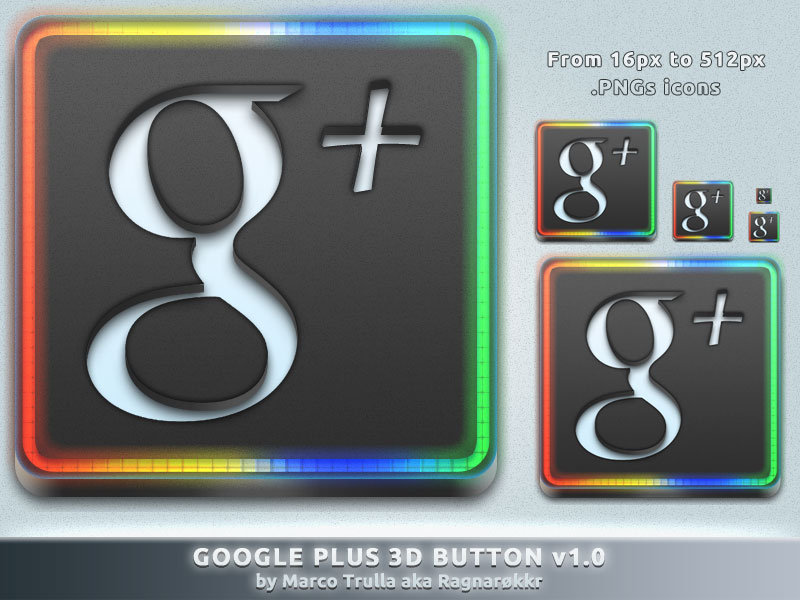 Google Plus Button 3D