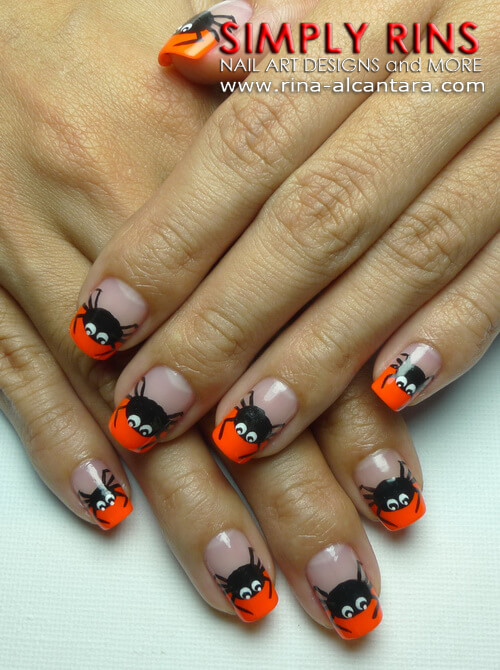 Halloween Spider Nail Art Design