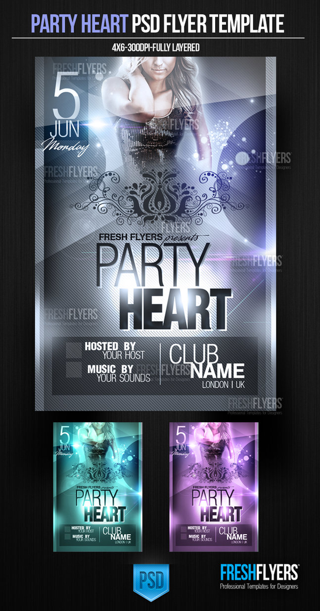 Heart Party Flyer Template