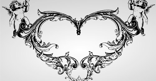 Heart with Flourish Vector Free