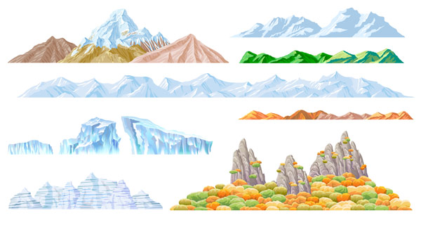 13 Mountain Map Vector Images