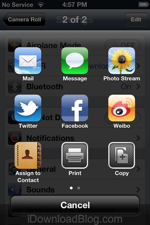 iOS 6 Photos Menu