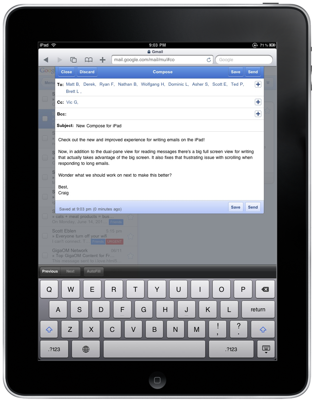 iPad Safari Screen