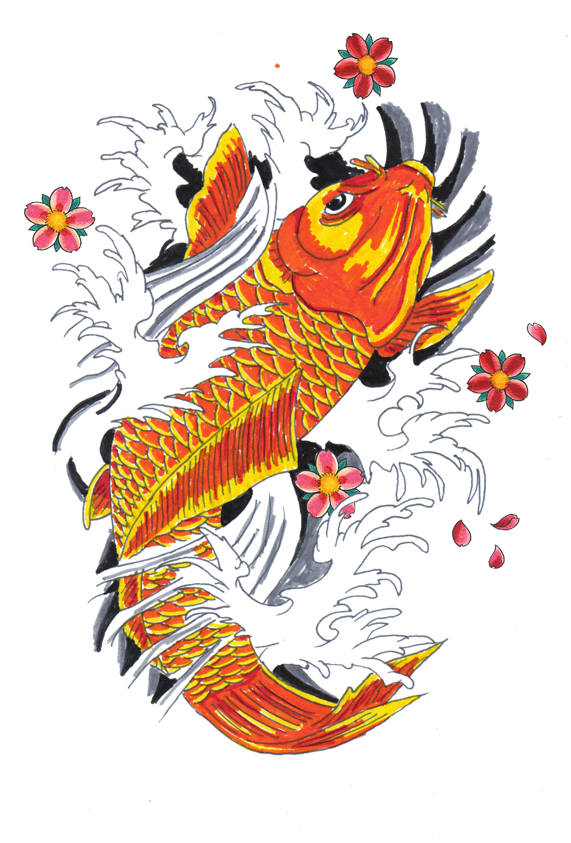 Koi Fish Tattoo Designs Drawings