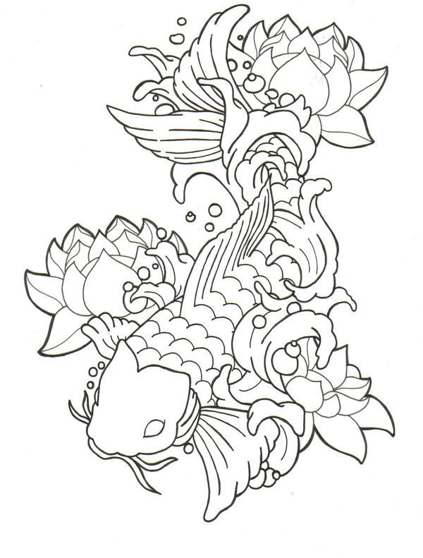 Koi Fish Tattoo Designs Drawings