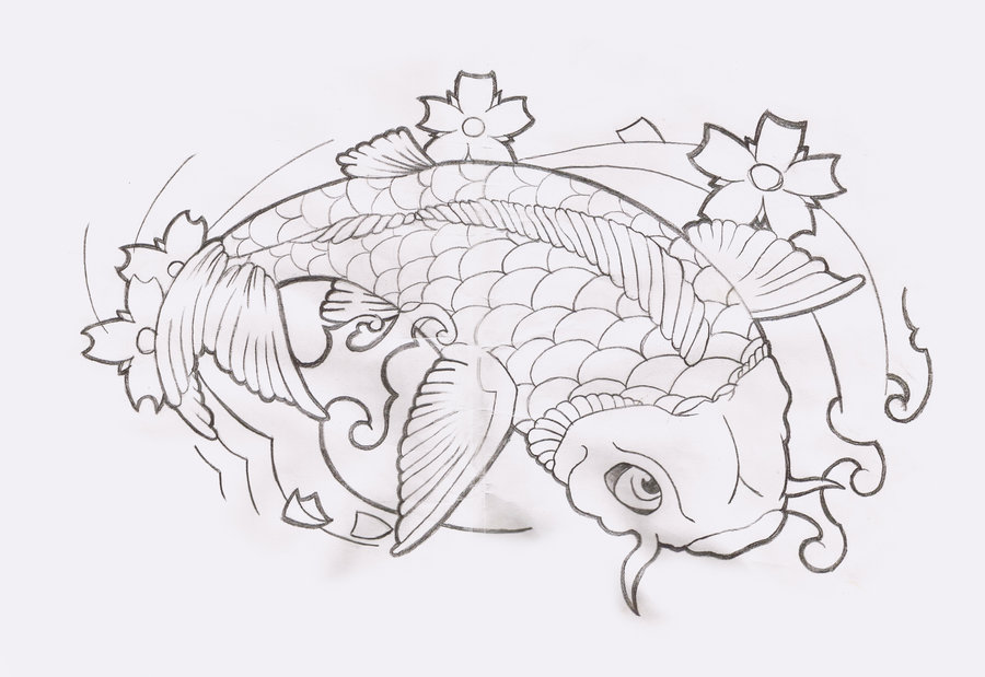 Koi Fish Tattoo Designs Drawings