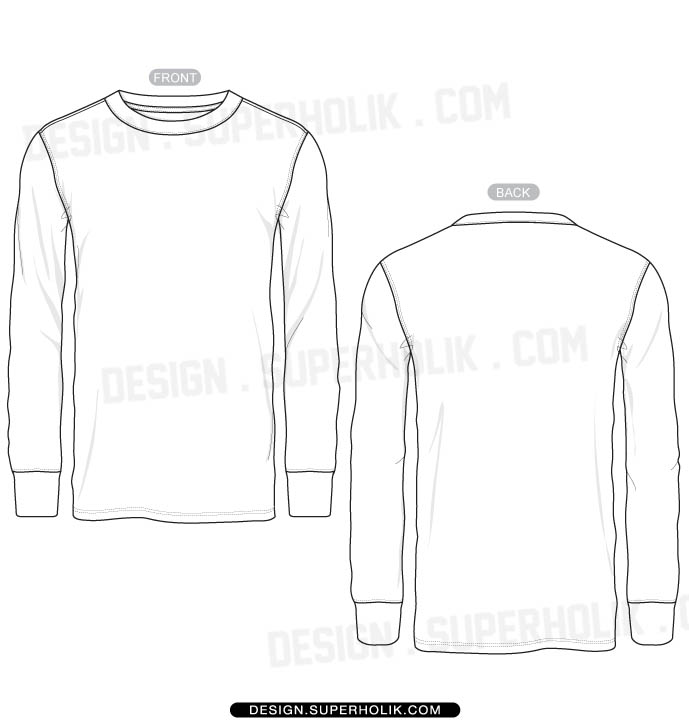 Long Sleeve Shirt Template Vector