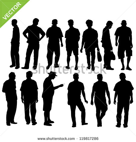 18 Vector Silhouette Man Open Collar Images