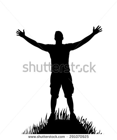 Man with Arms Open Silhouette Vector