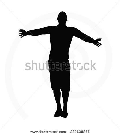 Man with Arms Open Silhouette Vector