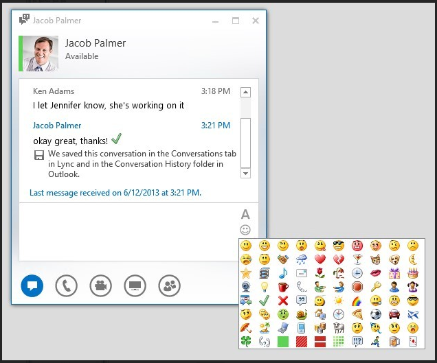 Microsoft Lync 2013 Emoticons