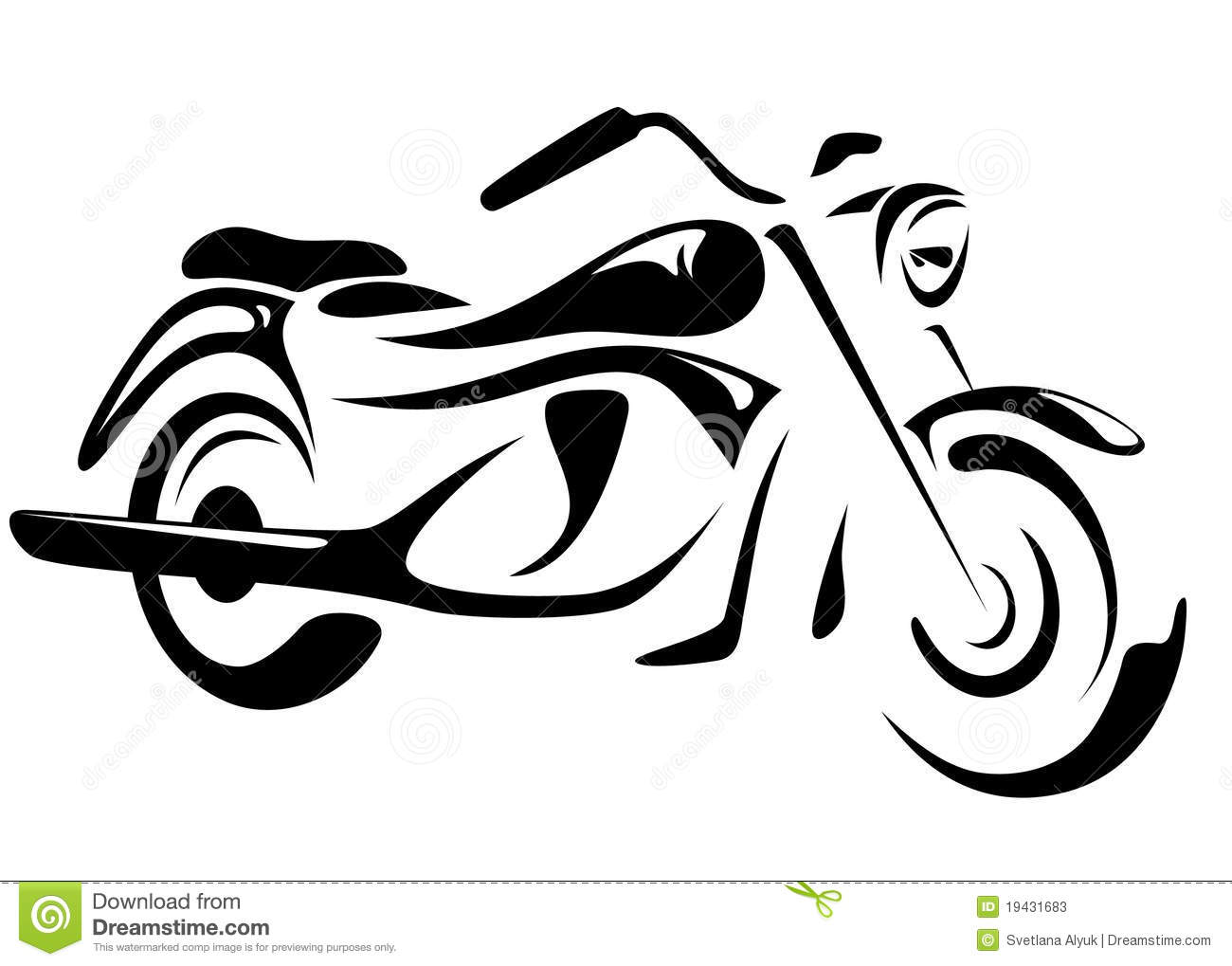 Motorcycle Clip Art Black and White