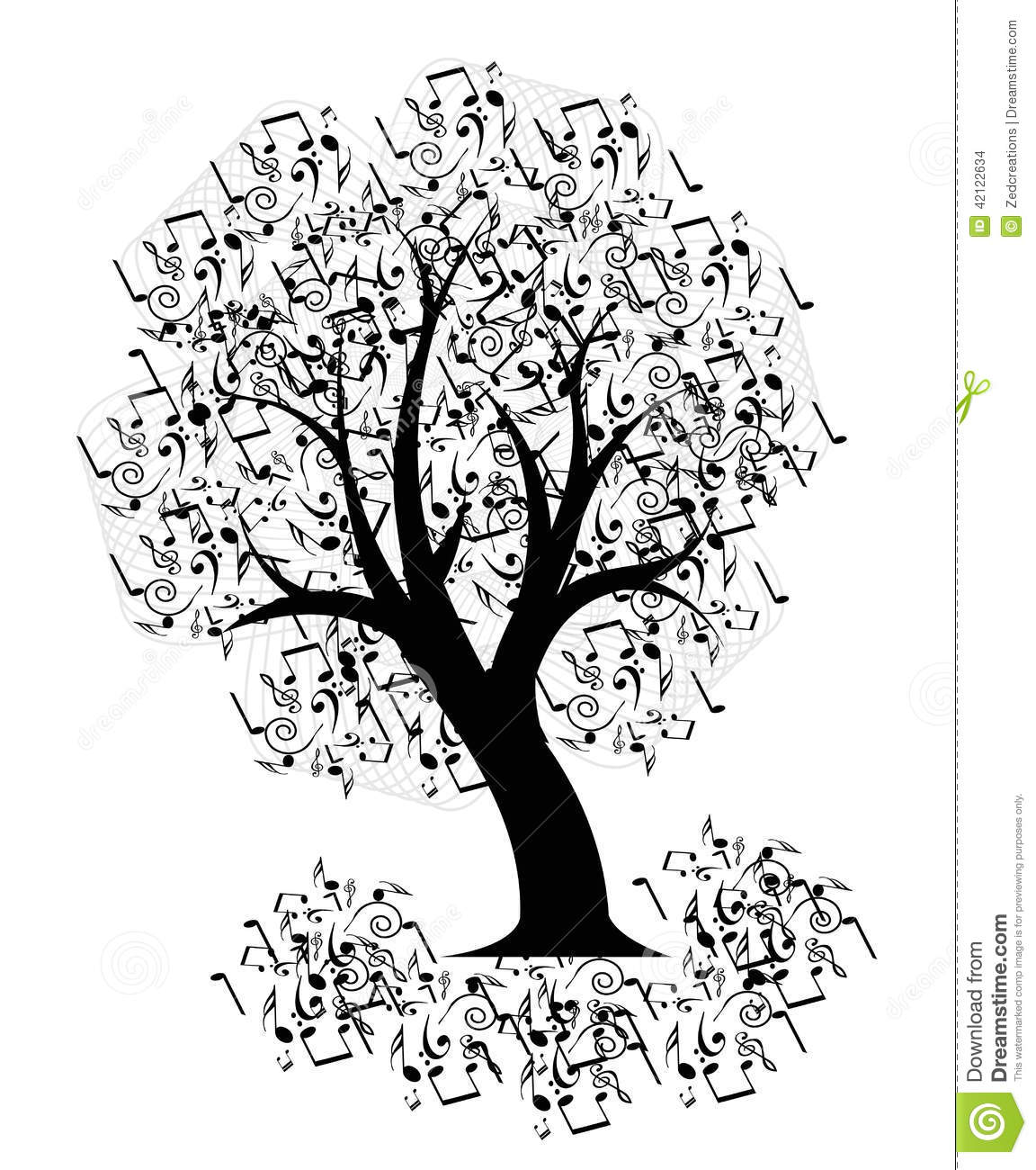 Music Note Tree Silhouette