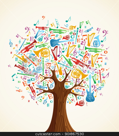 Music Notes Christmas Tree Clip Art