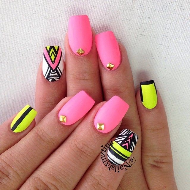 Neon Yellow Nail Designs