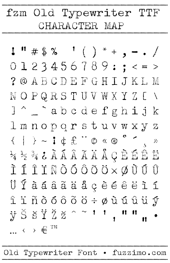 Old Typewriter Font Microsoft Word