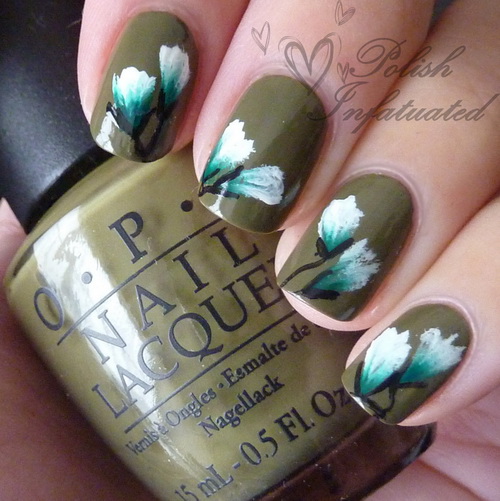 One Stroke Flower Nail Art Design