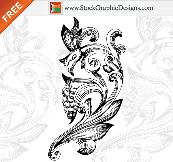 Ornamental Floral Vector Elements