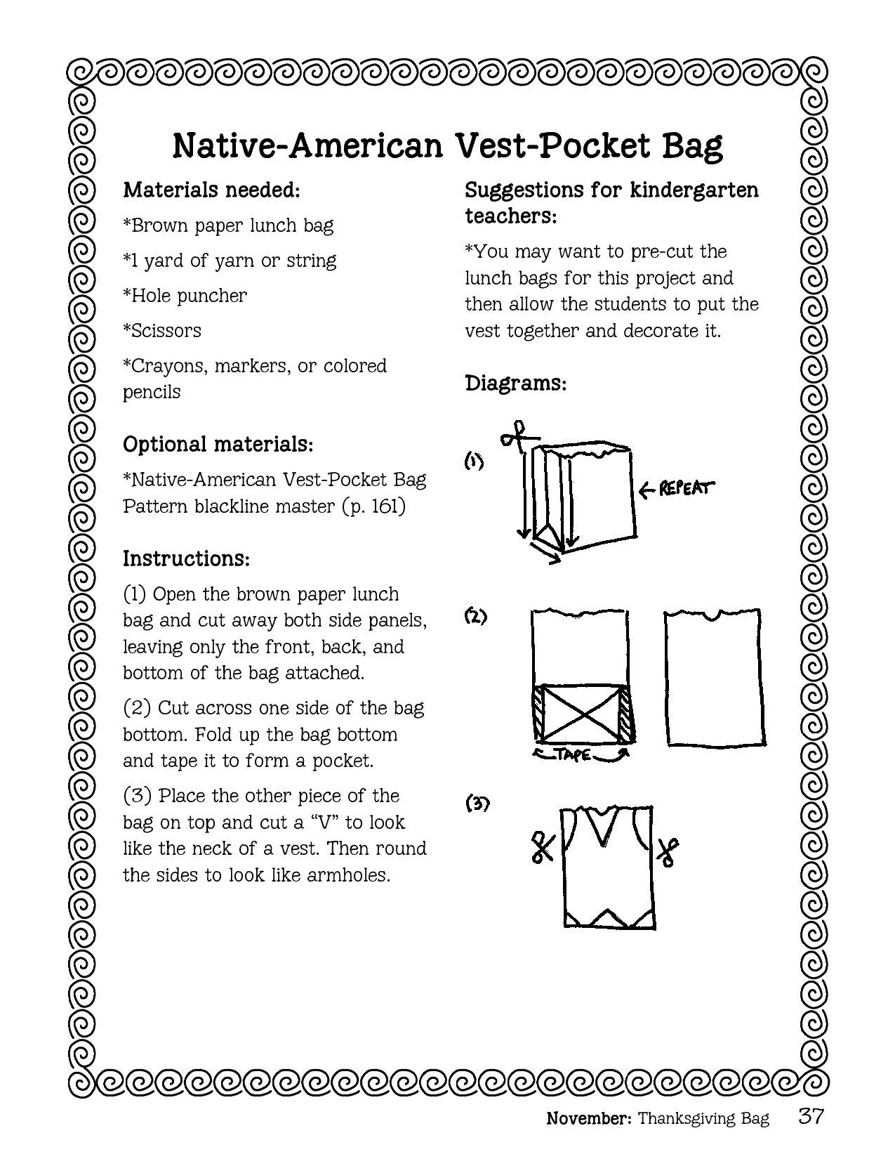 Paper Bag Indian Vest Template