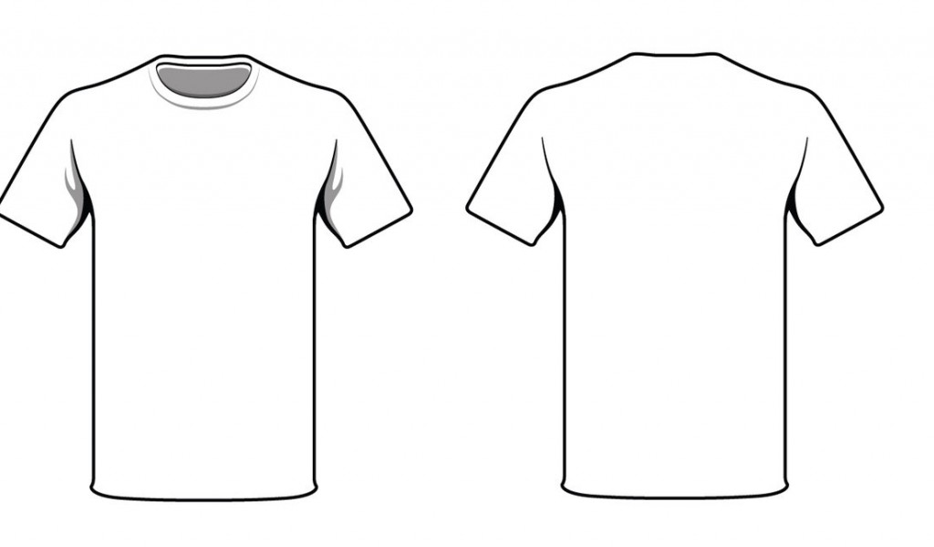 Plain T-Shirt Template Front and Back