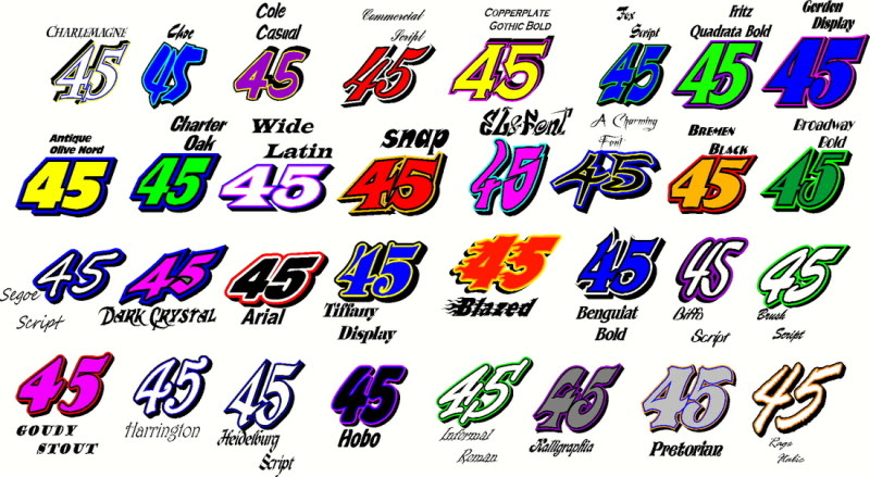 13 Thick Racing Number Font Images