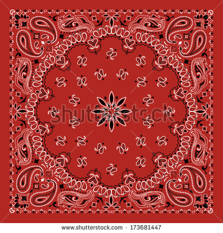 Red Paisley Bandana Pattern