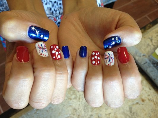 Red White Blue Nail Polish Designs