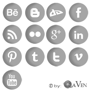 Round Grey Social Media Icons