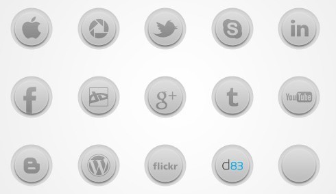 Round Grey Social Media Icons