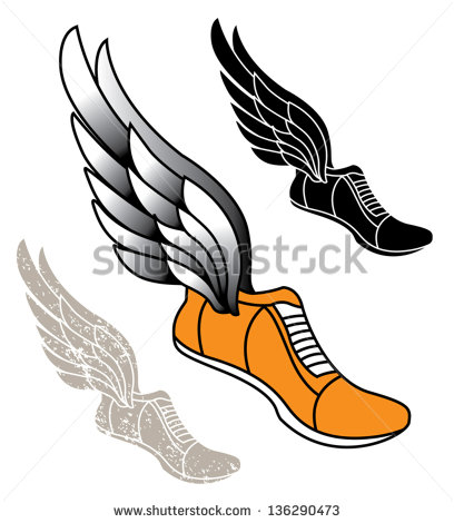 Running Shoe with Wings Logo