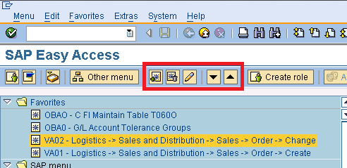 SAP Favorites Icon