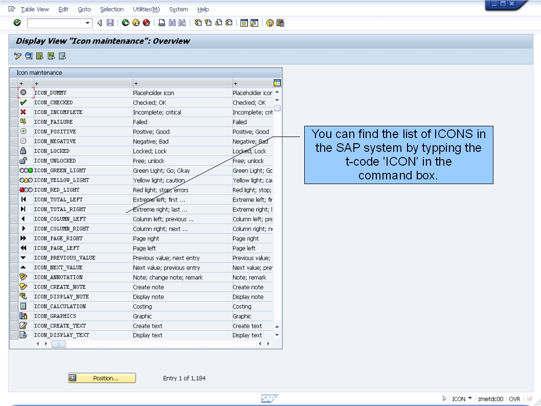SAP Icons and Buttons