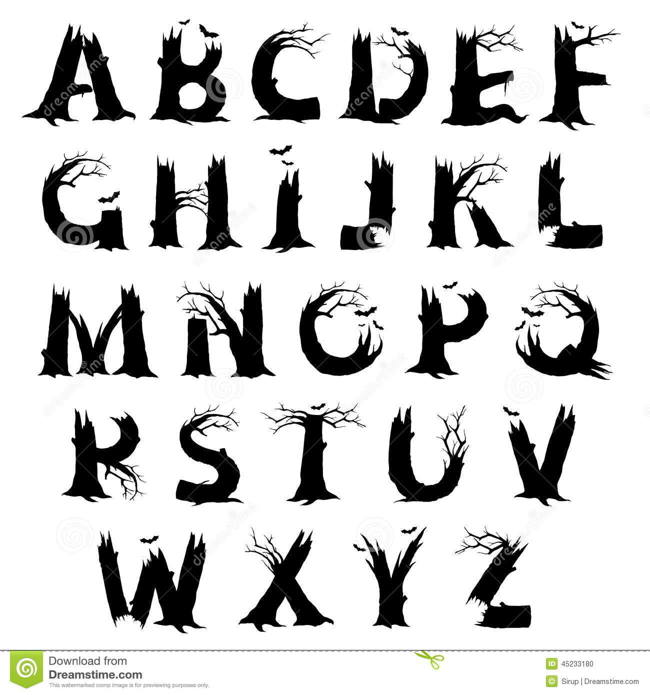 Scary Halloween Alphabet Letters