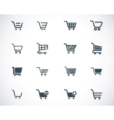 Shopping Cart Vector Icons Black