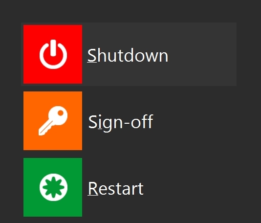 Shut Down Restart Windows 8 Start Icons