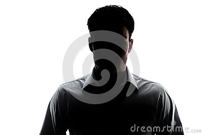 Silhouette Man Open Collar