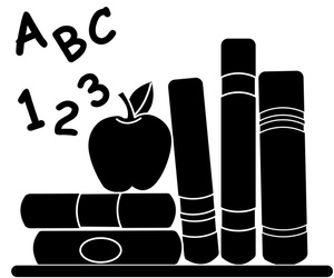 Silhouette Schoolbooks Clip Art