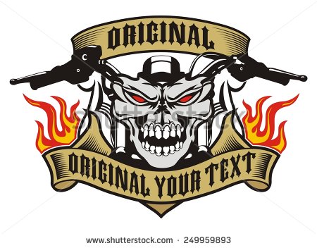 Skull Motorcycle Gang Emblem