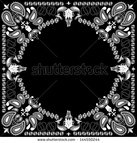 Skull with Bandana Pattern Skull with Bandana Pattern