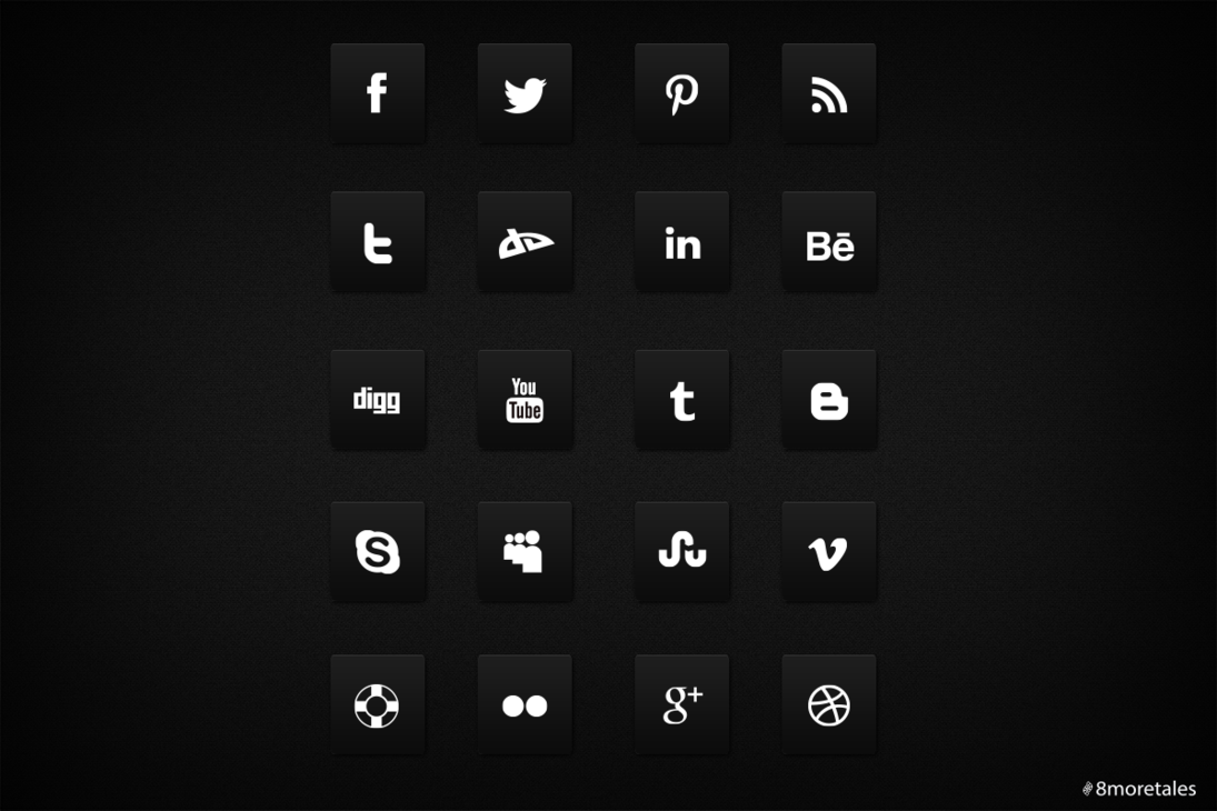 Social Media Icons Black